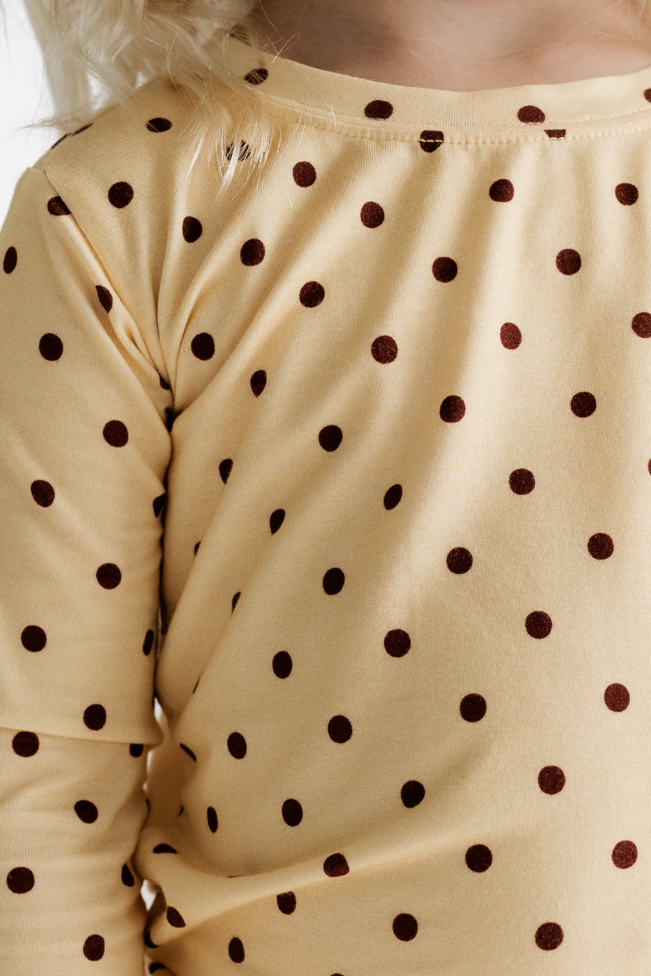 Yellow and Brown Polka Dot Two Piece Set