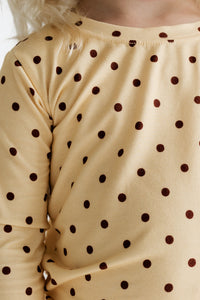 Yellow and Brown Polka Dot Two Piece Set