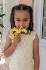 Yellow Pointelle Tank Short Set
