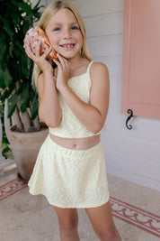 Yellow Wave Terry Tank Skort Set