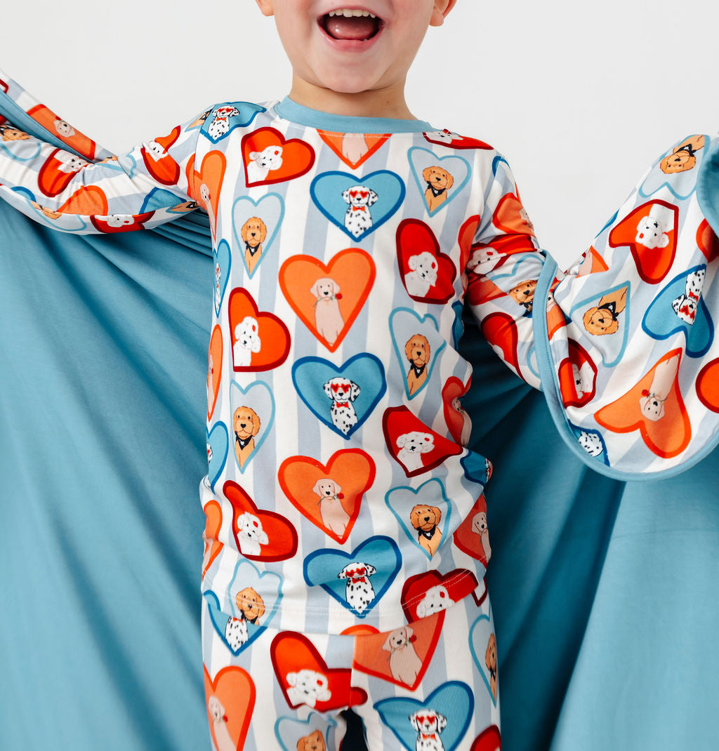 Blue Fur-Ever Valentine Two Piece Set