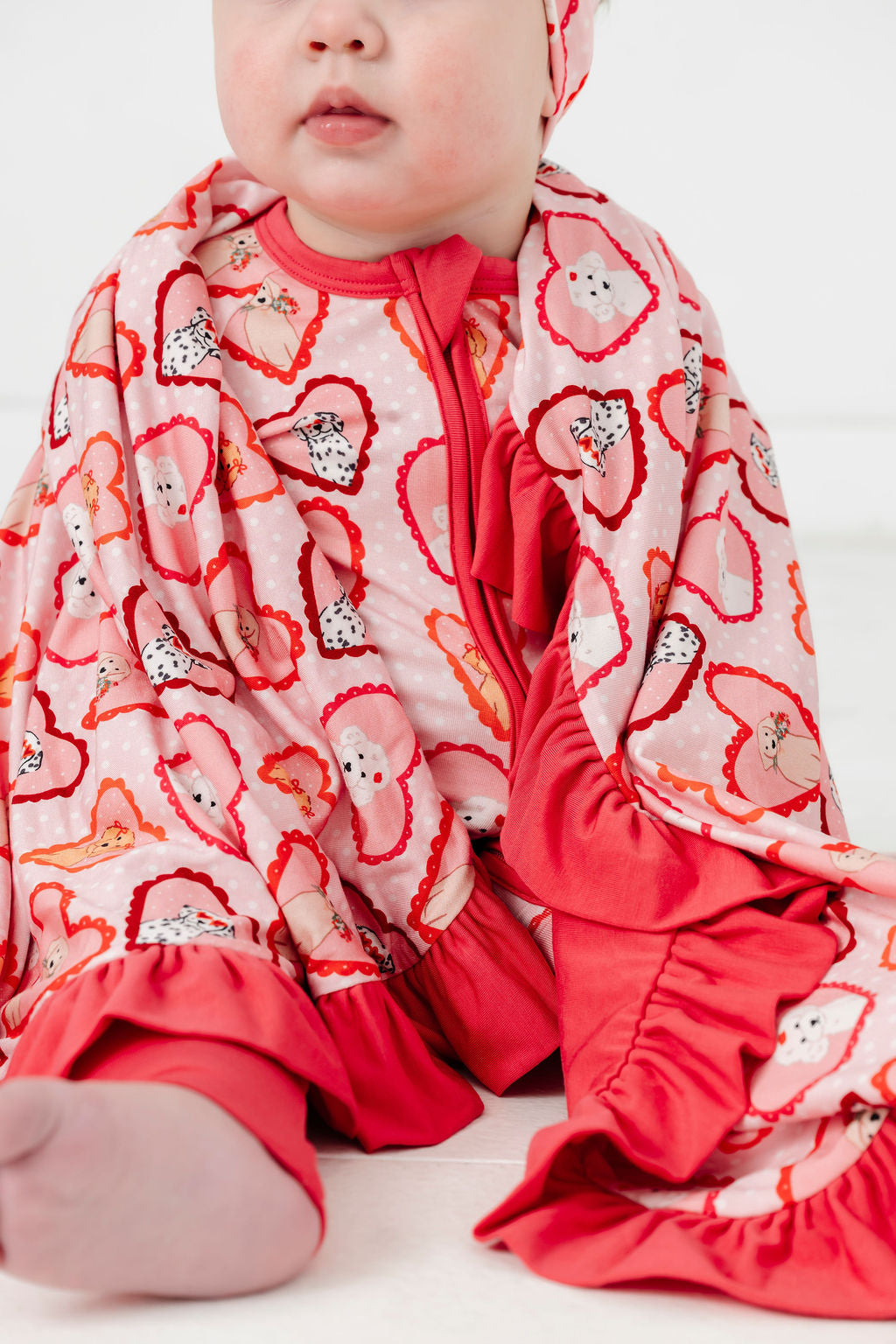 Pink Fur-Ever Valentine Zipper Romper