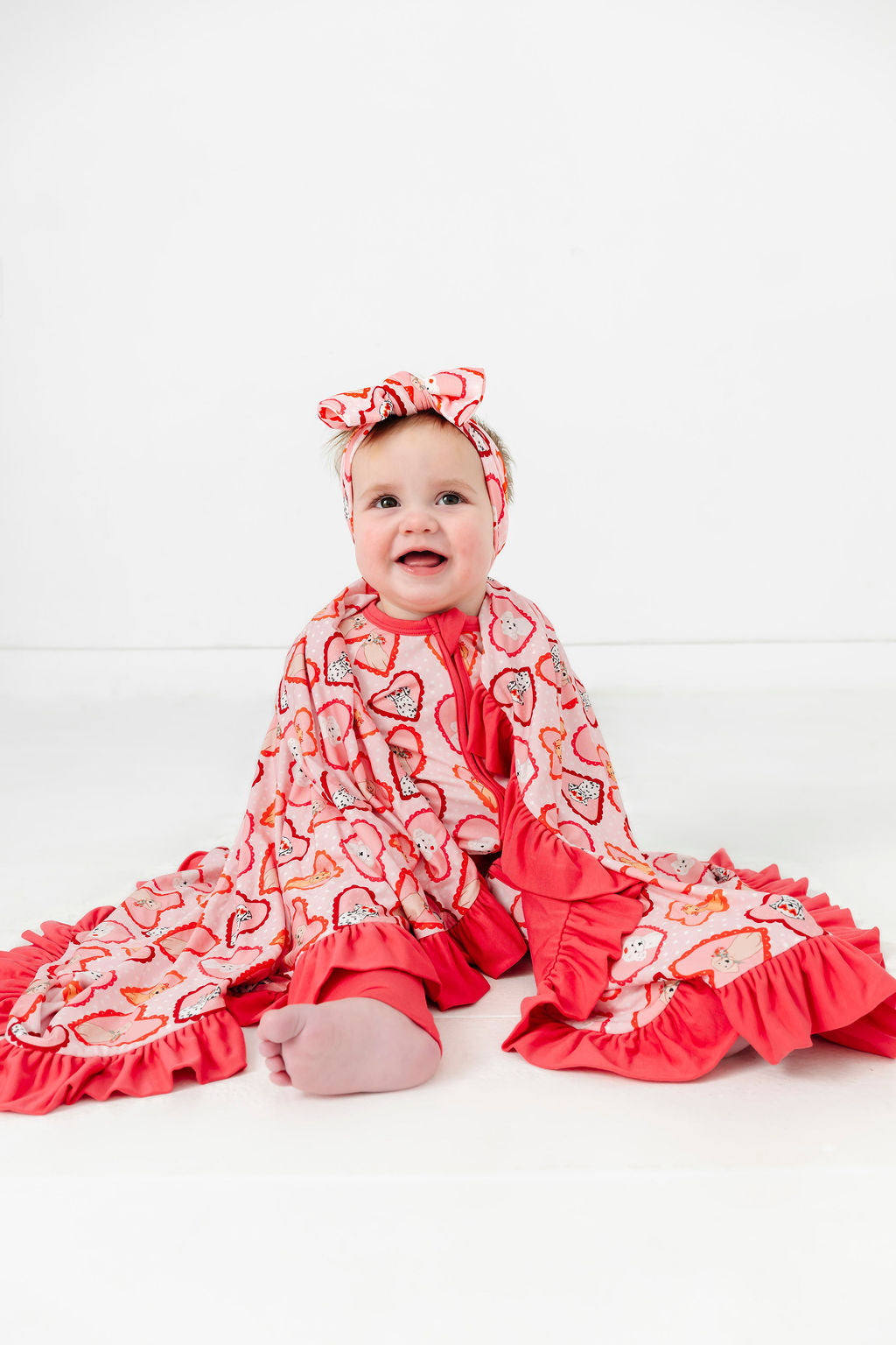 Pink Fur-Ever Valentine Zipper Romper