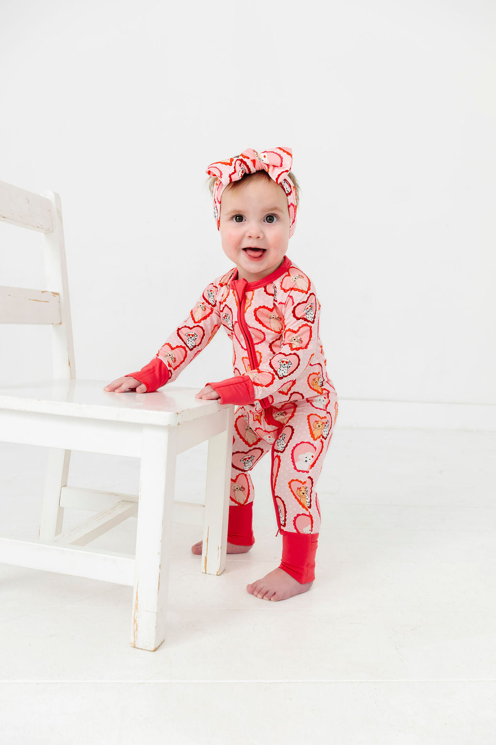 Pink Fur-Ever Valentine Zipper Romper