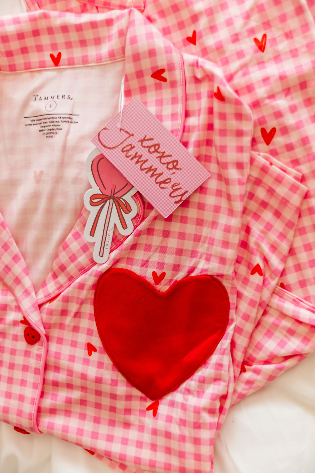 Be Mine Gingham Women's Long Sleeve Ruffle Set