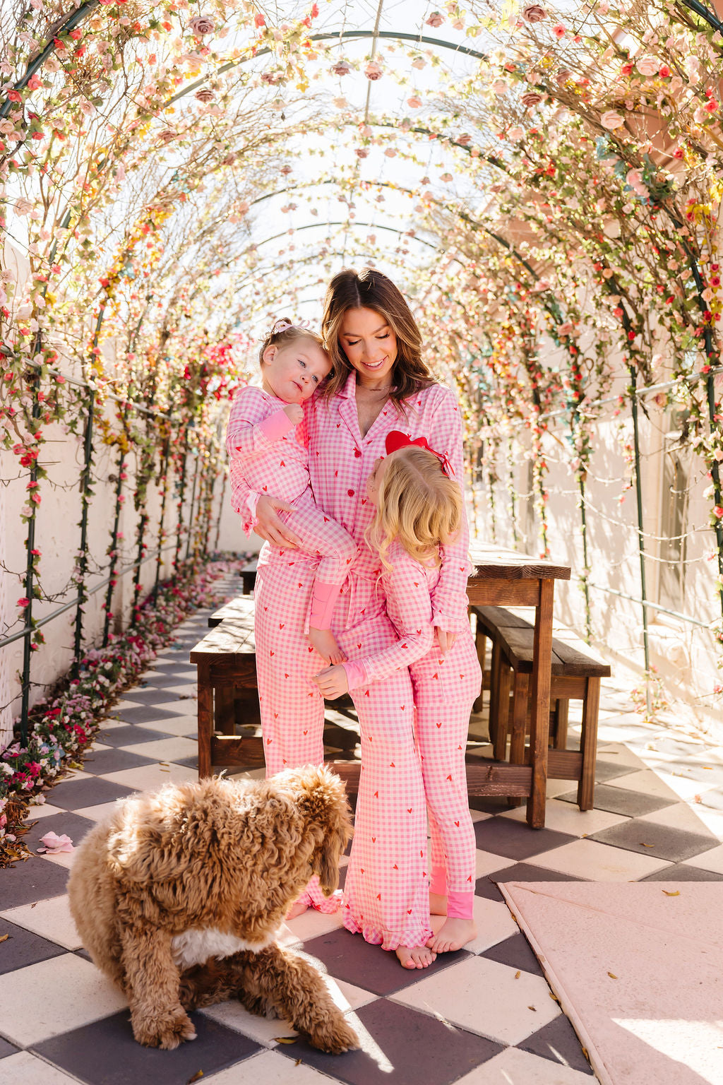 Be Mine Gingham Women's Long Sleeve Ruffle Set