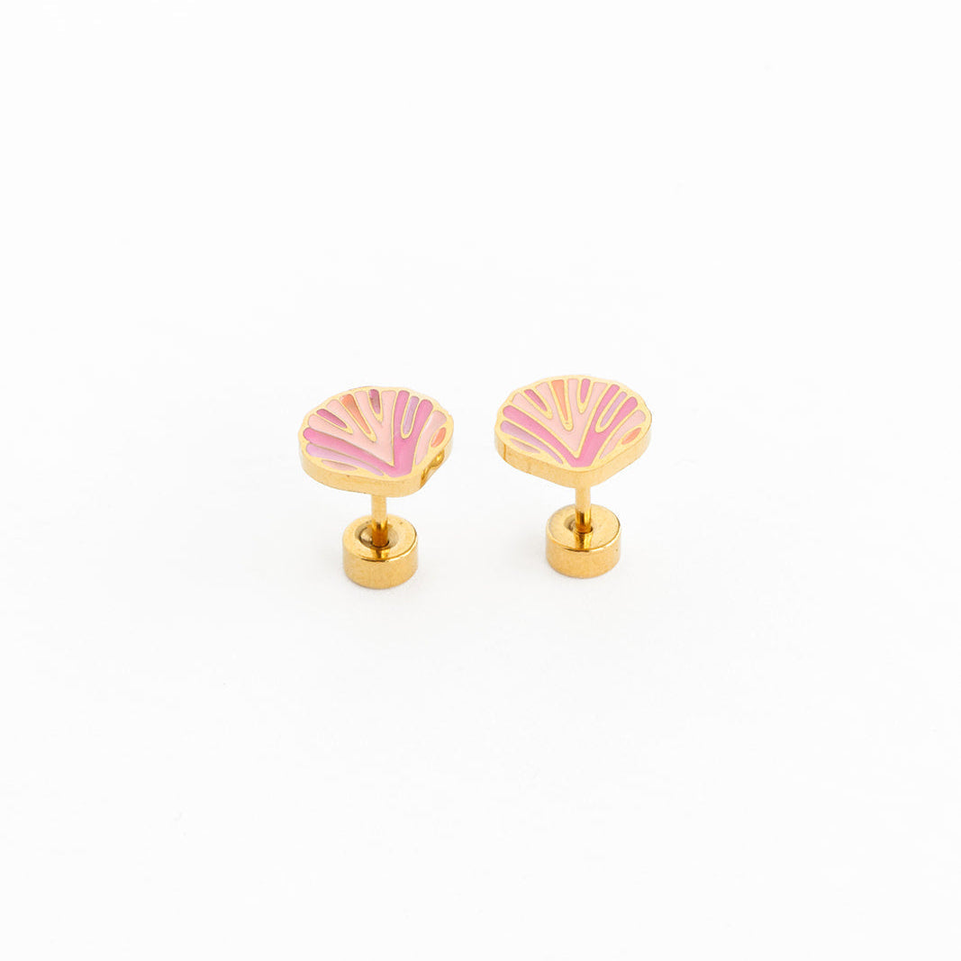 Pink Seashell Stud