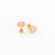 Pink Seashell Stud