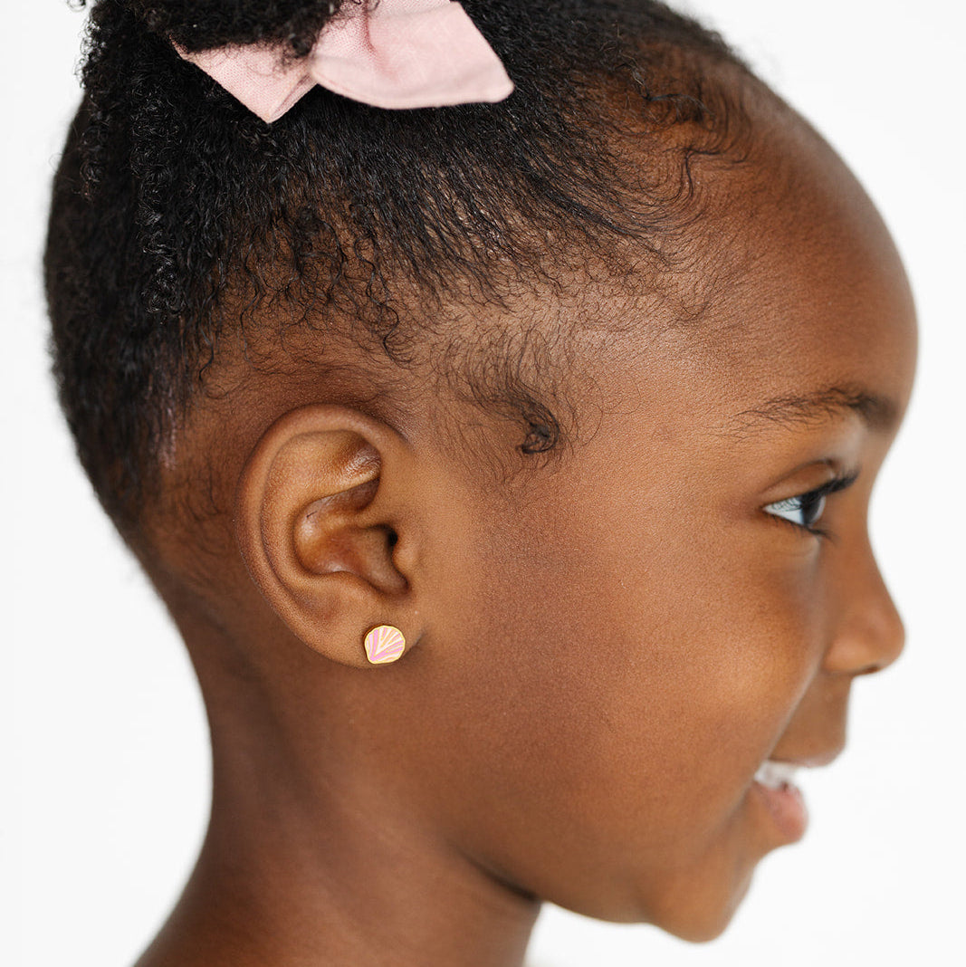 Pink Seashell Stud