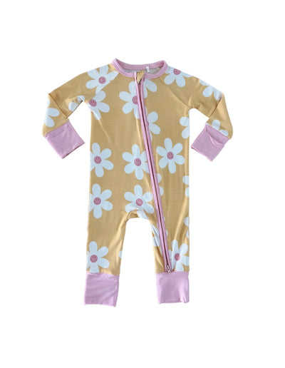 Retro Daisy Zipper Romper.