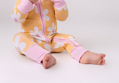 Retro Daisy Zipper Romper.