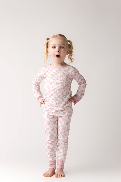 Mauve Wavy Checkered Two Piece Set - Jammers x Karrie Locher.