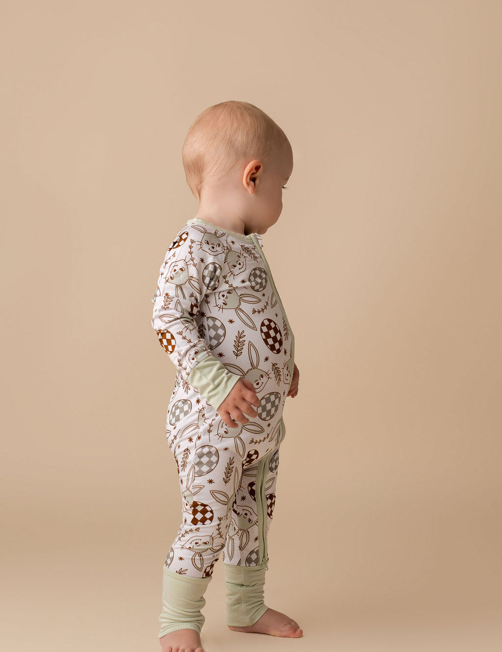 Mint Bunny Zipper Romper.