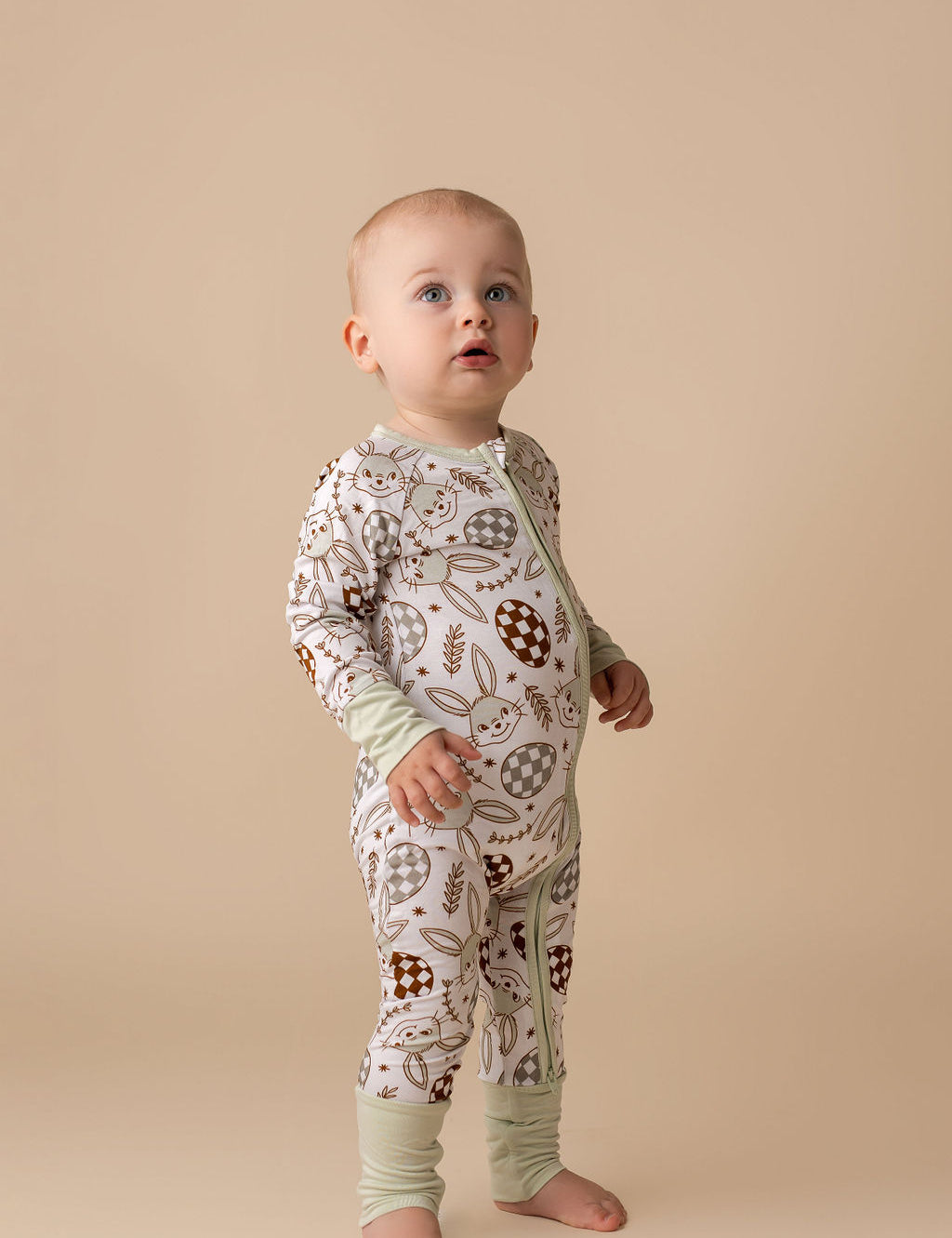 Mint Bunny Zipper Romper.