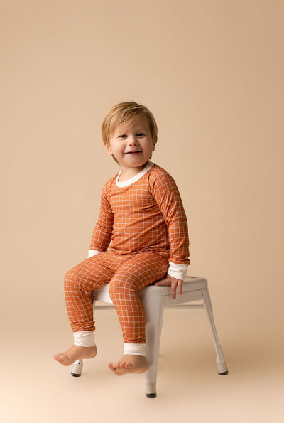 Rust Grid Two Piece Set - Jammers x Karrie Locher.