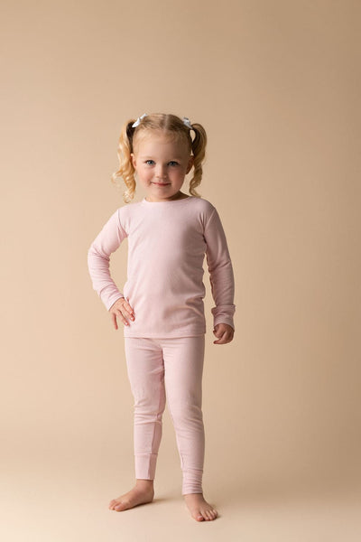 Petal Pink Ribbed Two Piece Set.